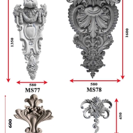Mẫu phù điêu hoa văn ốp cột 1