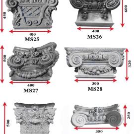 Mẫu phù điêu hoa văn ốp cột vuông 4