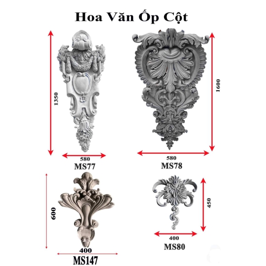 Mẫu phù điêu hoa văn ốp cột 1