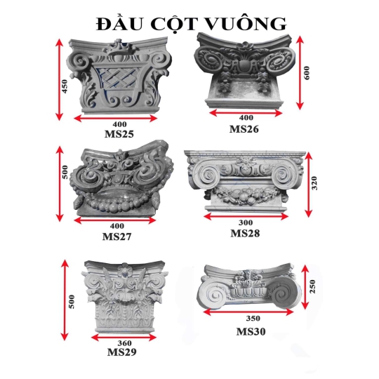 Mẫu phù điêu hoa văn ốp cột vuông 4