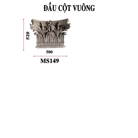 Mẫu phù điêu hoa văn đầu cột vuông 6