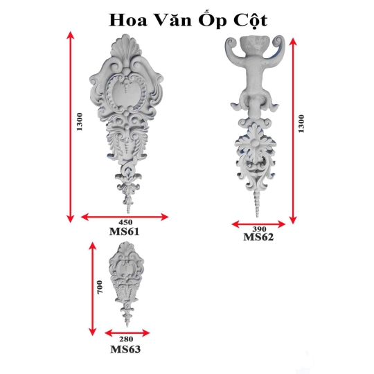 Mẫu phù điêu hoa văn ốp cột 8
