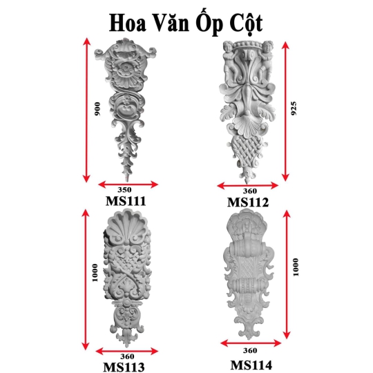 Mẫu phù điêu hoa văn ốp cột 9